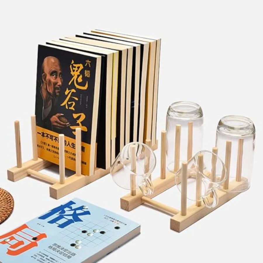 Bamboo Dish Rack Organizer for Kitchen Cabinets