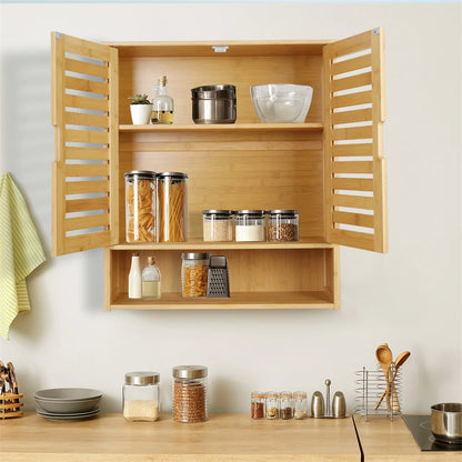 Natural Bamboo Wall-mounted Bathroom Cabinet