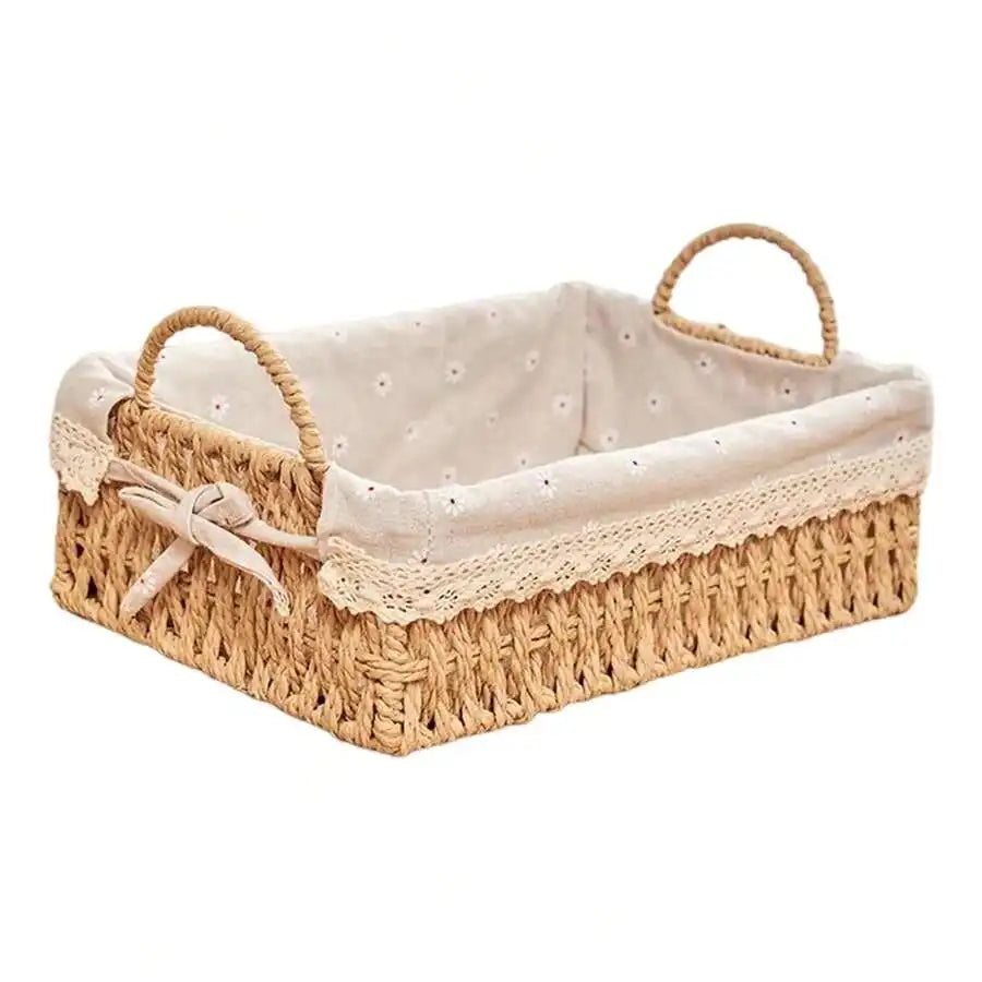 Woven Storage Baskets Kitchen Organizer with Handles