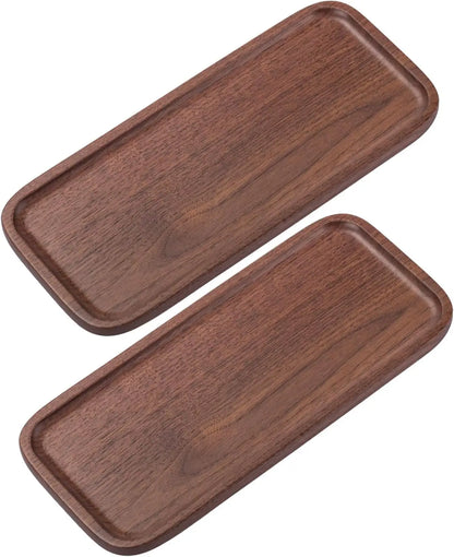 Walnut Wood Serving Tray Set of 2,
