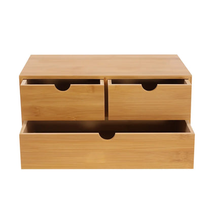 Bamboo Desktop Storage Organizer with Drawers
