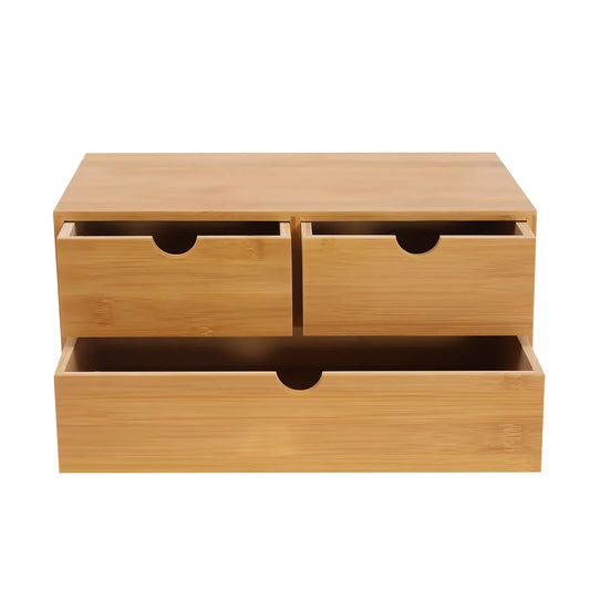 Bamboo Desktop Storage Organizer with Drawers