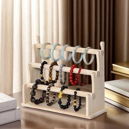 Wood Bracelet Display Stand Multi-Layer Organizer