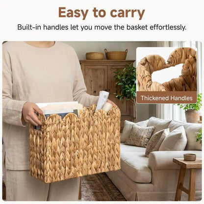 Handwoven Magazine Holder Wicker Basket