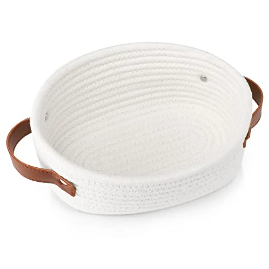 Small Woven Mini Cotton Rope Storage Basket