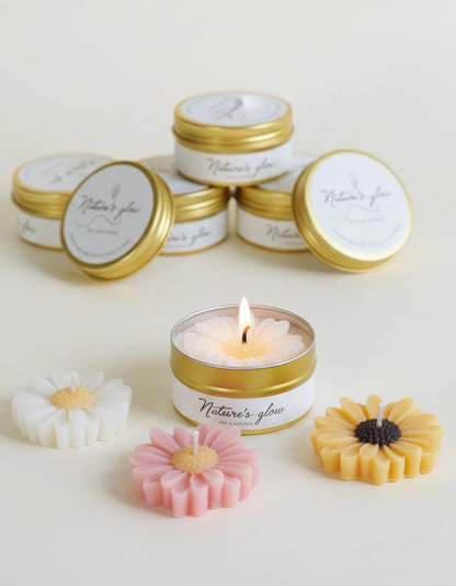 Handmade Soy Wax Flower Candle Tin
