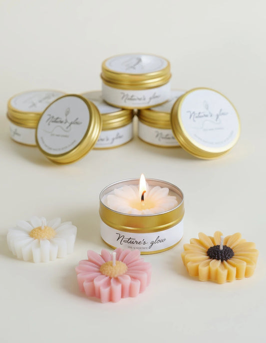 Handmade Soy Wax Flower Candle Tin