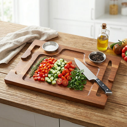 Acacia Wood Serving Plate Cutting Board