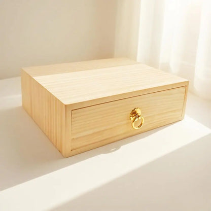 Natural Wooden Storage Box Desk Single Wood Cabinet