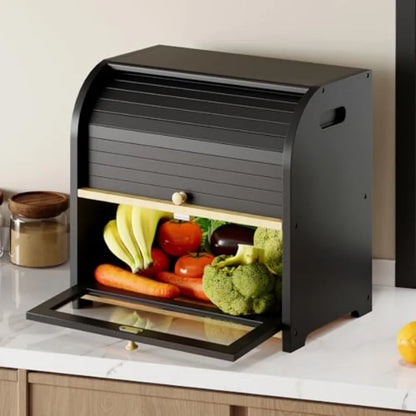 Bamboo Bread Box for Kitchen Countertop