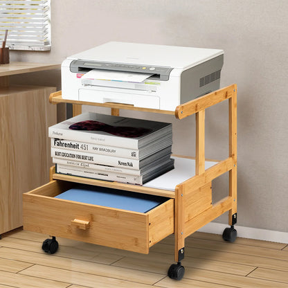 Mobile Printer Stand Holder with Storage Shelf