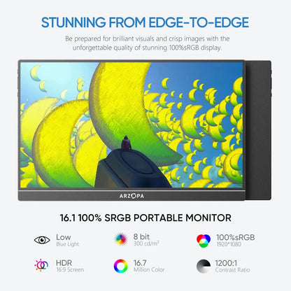 Portable Monitor 1080P Second Monitor External Screen