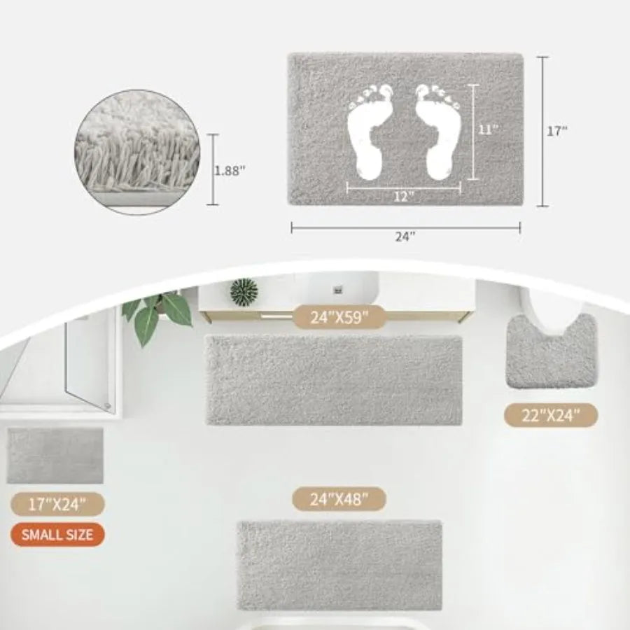 Non-Slip Plush Small Bath Mat