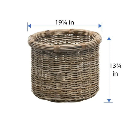 Rattan Kobo Round Log Storage Basket