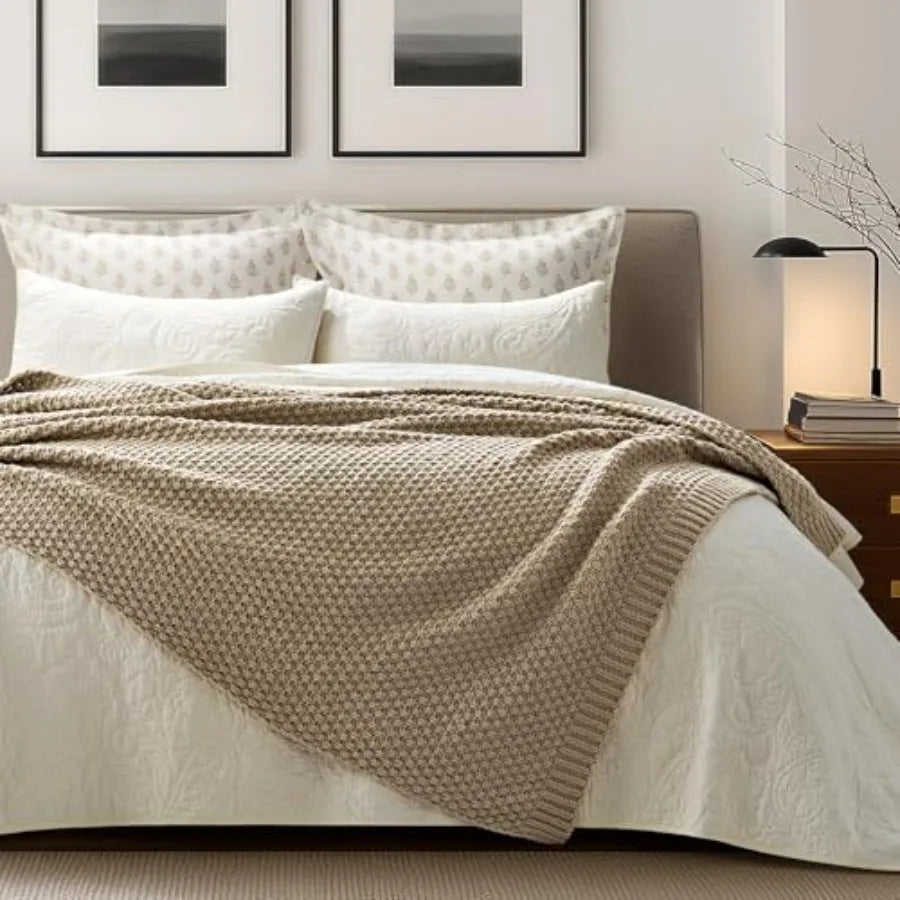 Chunky Chenille Knit Throw Blanket for Couch