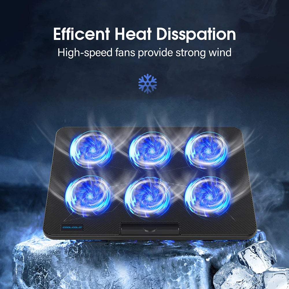 Laptop Cooling Pad with 6 Quiet Fans