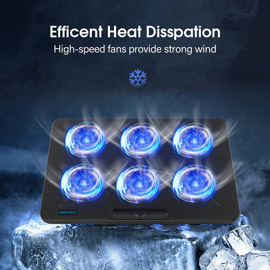 Laptop Cooling Pad with 6 Quiet Fans