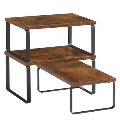 Cabinet Organizer Shelf Set of 3 Kitchen Counter Shelves
