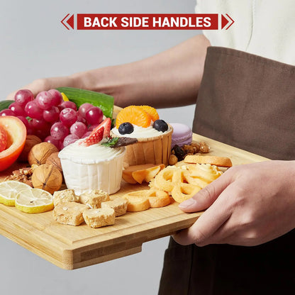 Bamboo Cutting Board Set of 3 with Holder