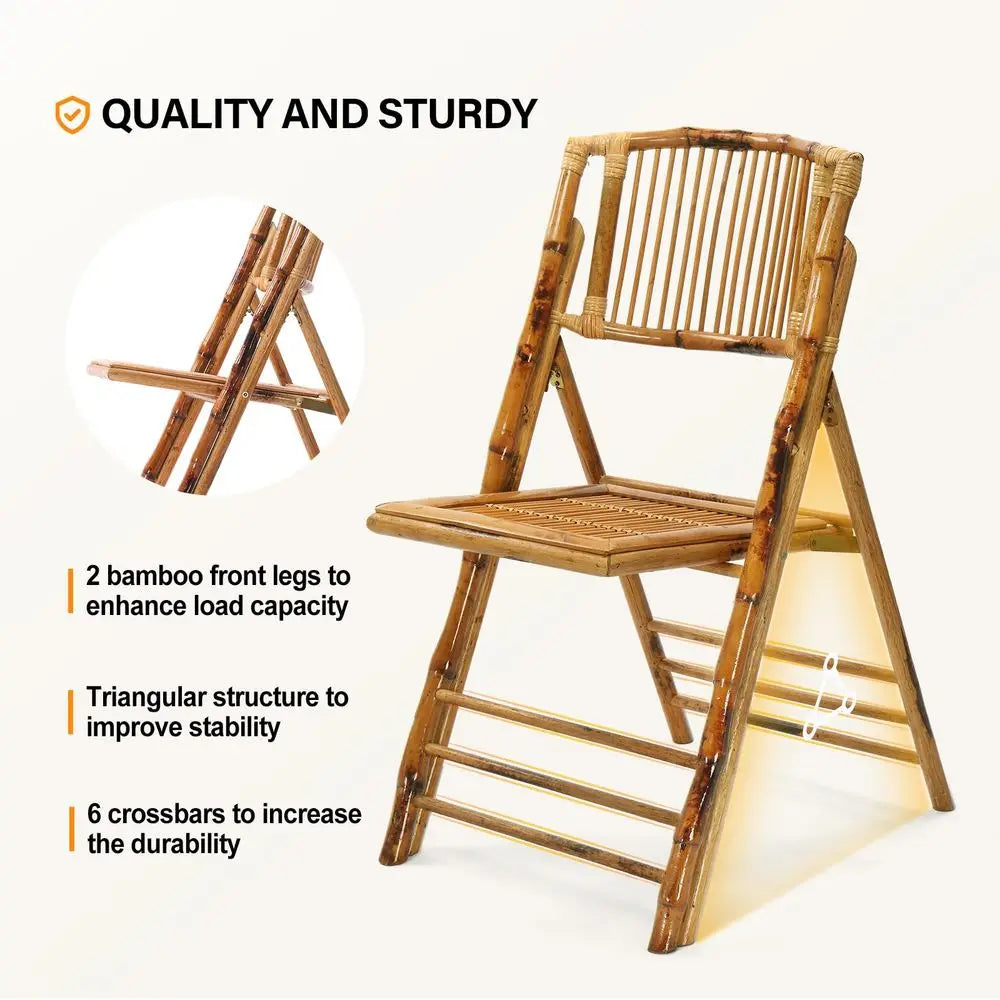 Bamboo Foldable Dining Wood Chairs