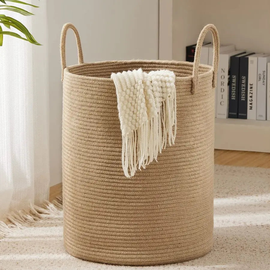 Rope Woven Laundry Hamper Basket