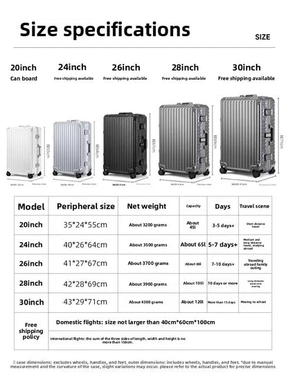 New ultra sturdy aluminum frame luggage travel