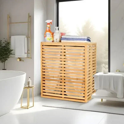 Bamboo Foldable Bedroom and Bathroom Laundry Basket