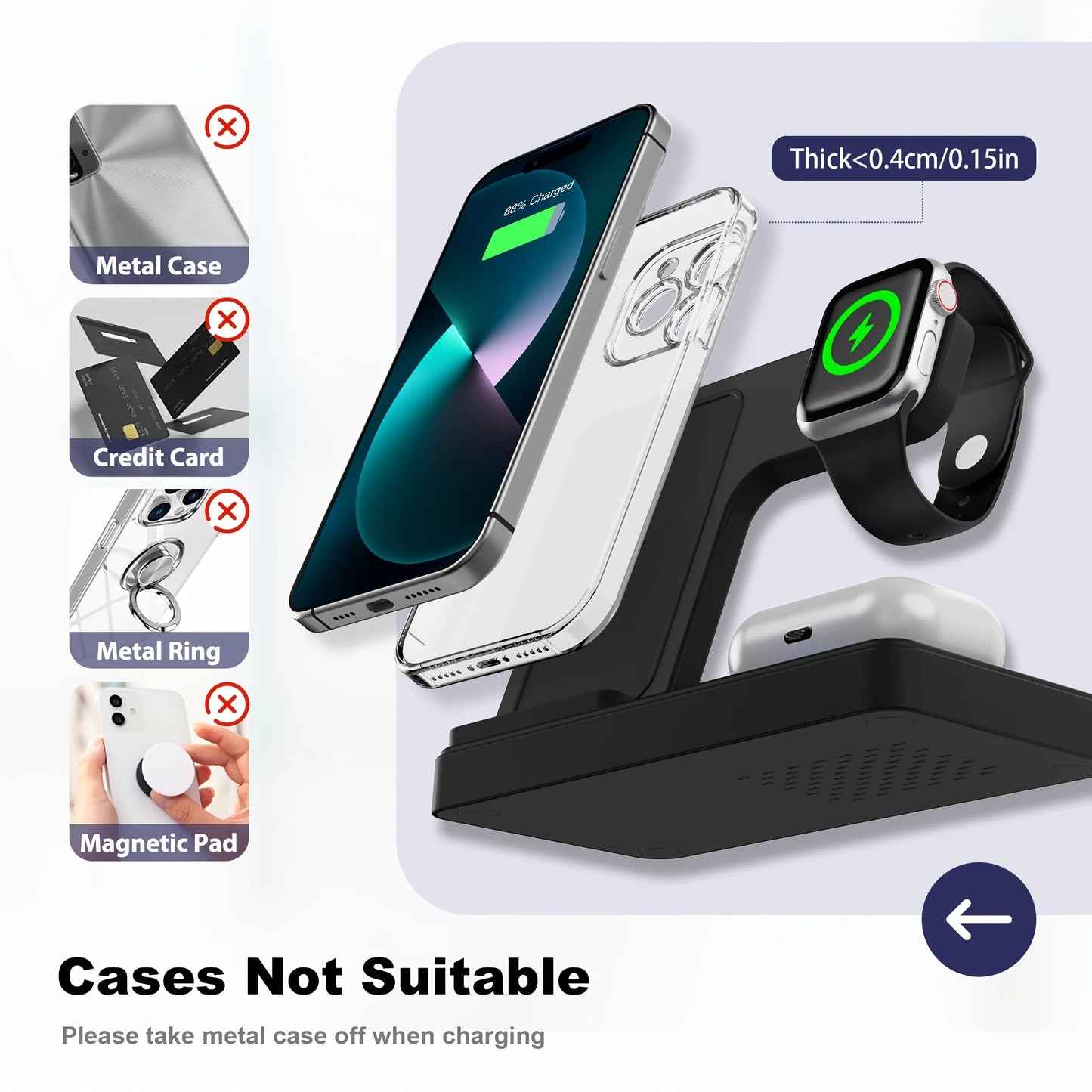 3 In 1 Magnetic Wireless Charger Stand