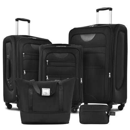 5 Piece Set Soft Expandable Travel Luggage Bag