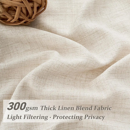 Pinch Pleated Linen Curtains 96 Inches