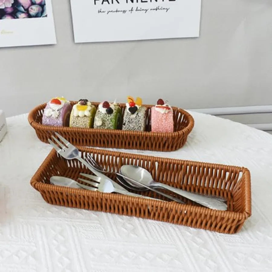 Handwoven Utensil Basket Mini Bread Basket
