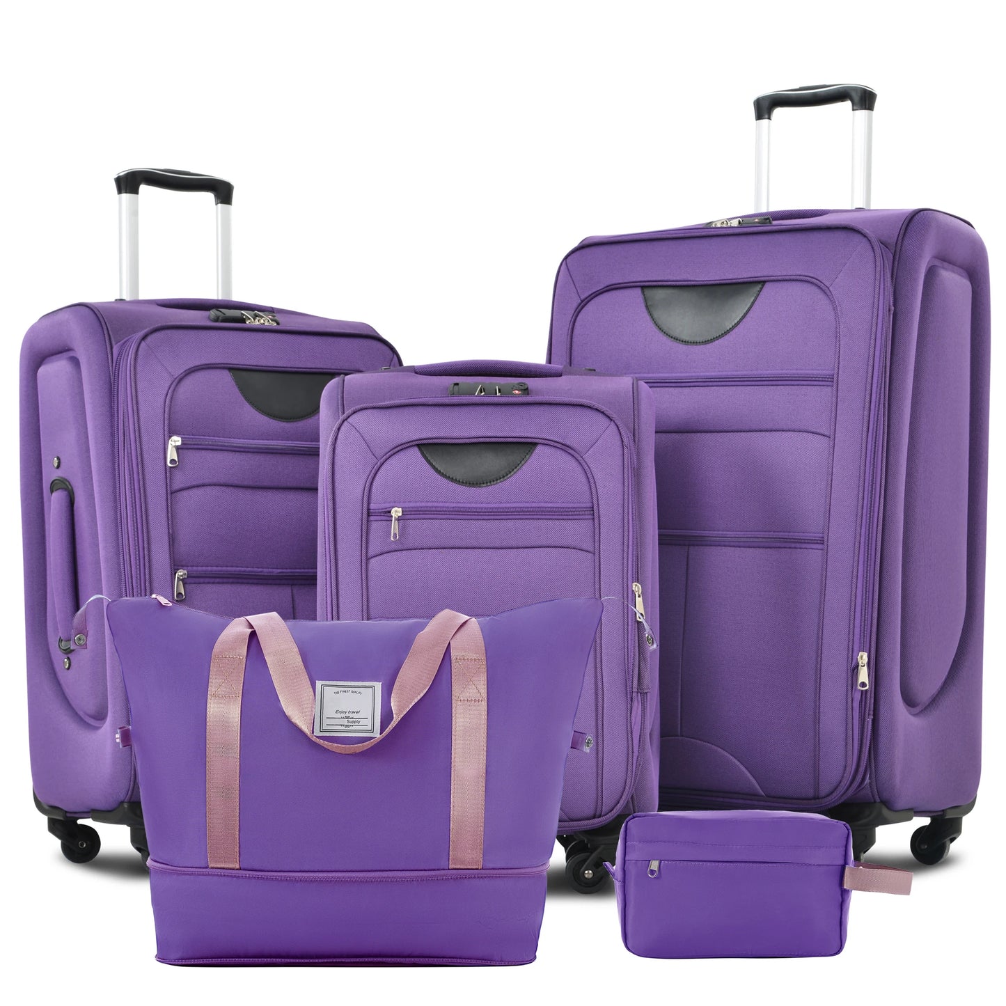 5 Piece Set Soft Expandable Travel Luggage Bag