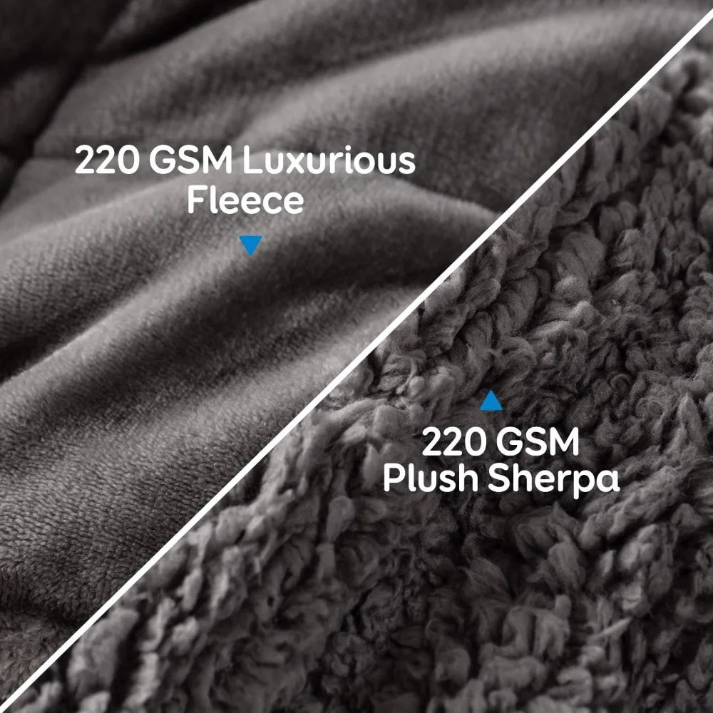 Sherpa Fleece Weighted Cozy Plush Bed Blankets