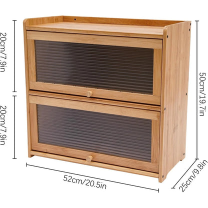 2-Tier Bamboo Kitchen Storage Cabinet