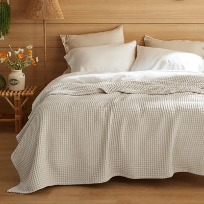 100 Cotton Waffle Weave Breathable Blanket