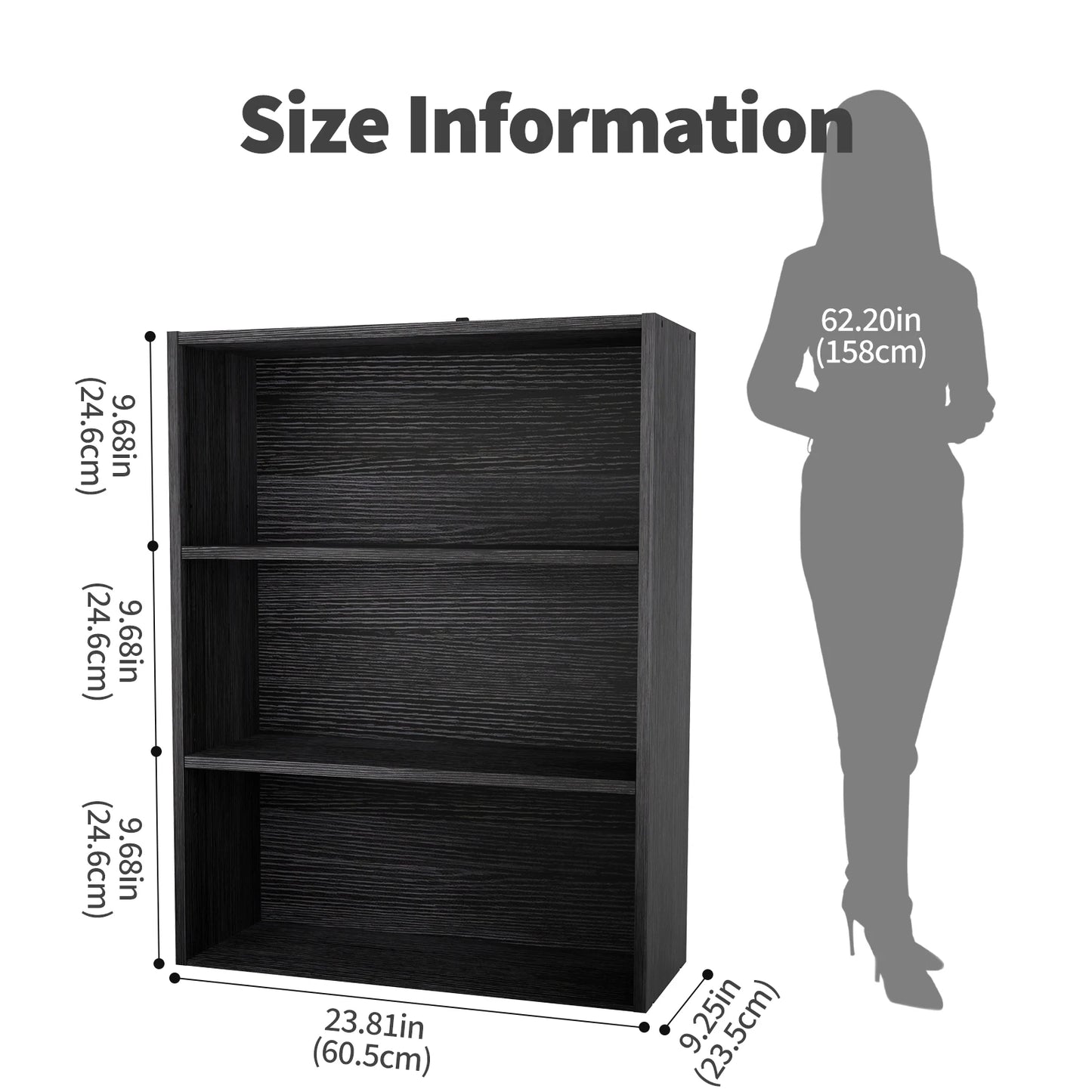 31.5Inch Tall Standing Display Bookshelf Sturdy Structure