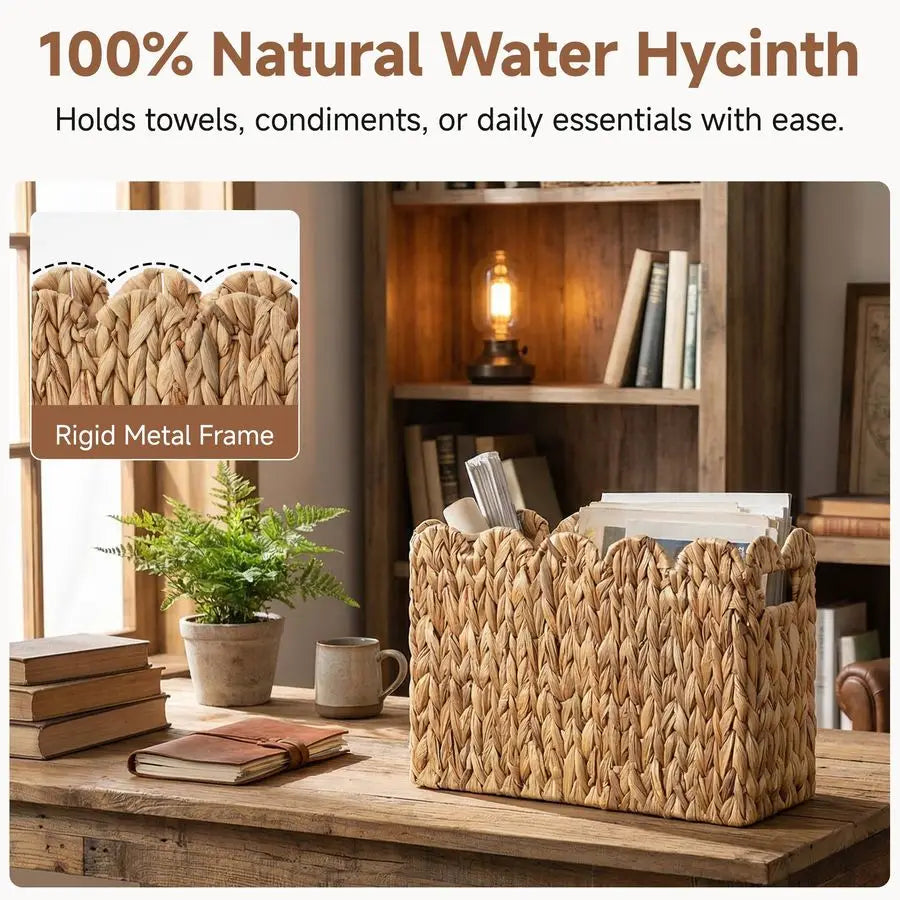 Handwoven Magazine Holder Wicker Basket