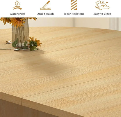 41-78 Inch Extendable Round Oval Dining Table