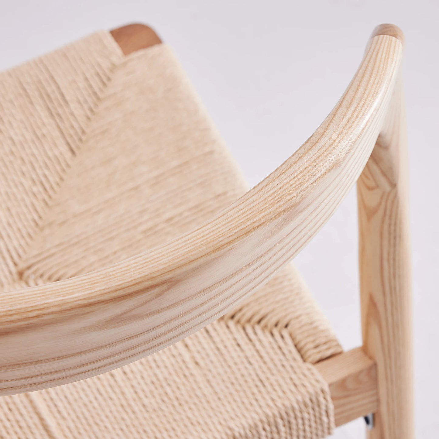 Set of 2 Ash Wood Stackable Dining Chairs