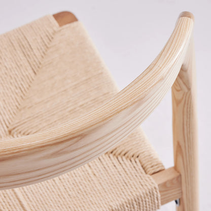 Set of 2 Ash Wood Stackable Dining Chairs