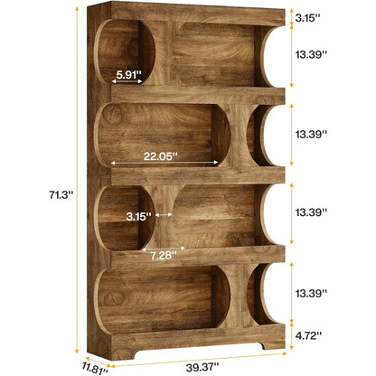 Modern Asymmetrical Bookshelf Freestanding Display Shelf