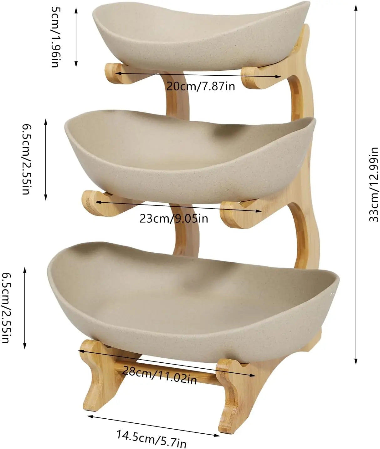 3 Tier Ceramic Solid Color Fruit Plate Rack