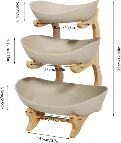 3 Tier Ceramic Solid Color Fruit Plate Rack