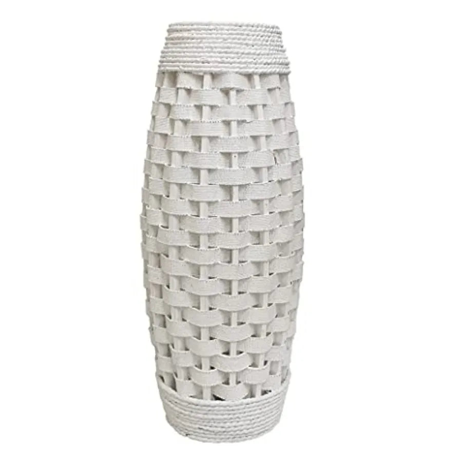 Tall Bamboo Wood Floor Vase 26" High
