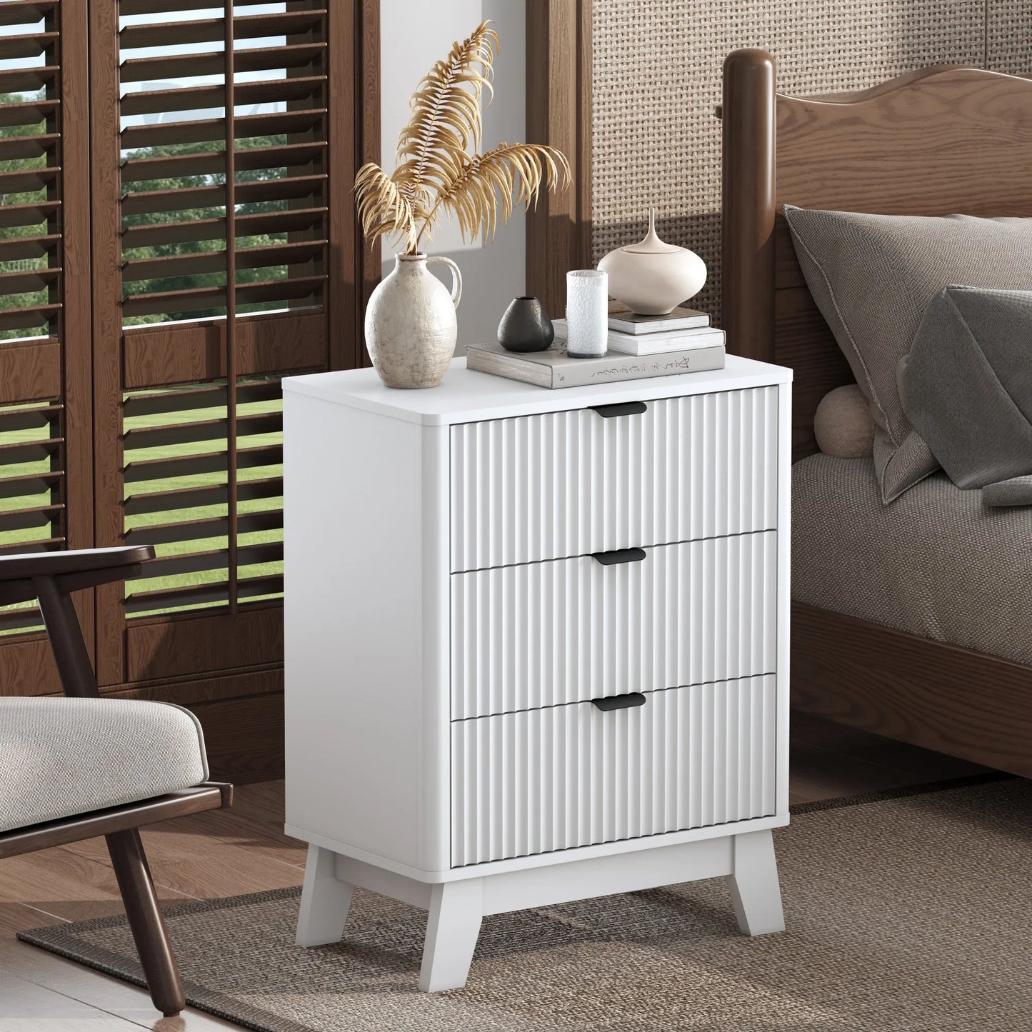 Mid-Century Modern Wooden Bedroom Nightstand