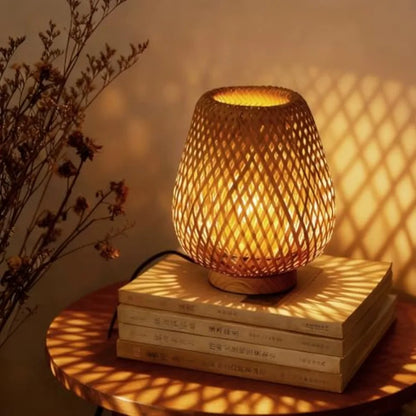 Table Lamp with Double Layer Woven Shade