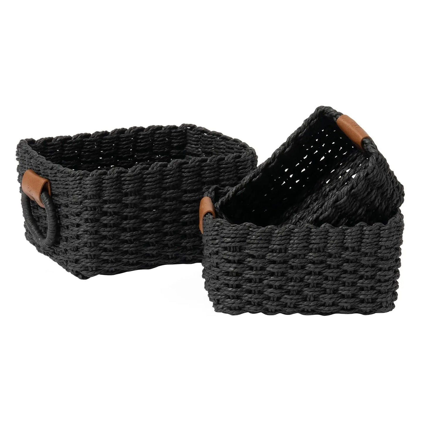 Decorative Square Basket Organizer Set of 3