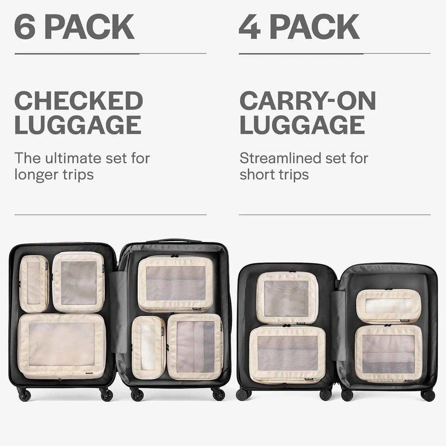 Travel Compression Packing Cubes Luggage Organizer