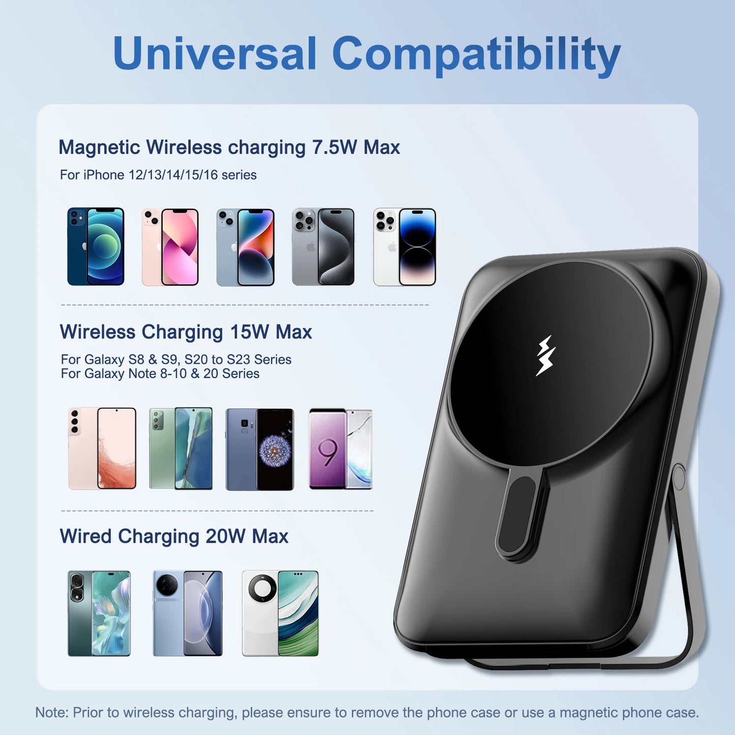 10000mAh Magnetic Power Bank with Foldable Stand