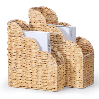 Water Hyacinth Magazine Holders with Scalloped Edge